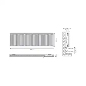 Flomasta White Type 11 Single Panel Radiator, (W)1400mm X (H)600mm - Image 5