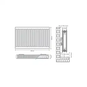 Flomasta White Type 21 Double Panel Radiator, (W)800mm X (H)600mm - Image 6