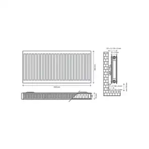 Flomasta White Type 22 Double Panel Radiator, (W)1000mm X (H)600mm - Image 6