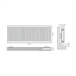 Flomasta White Type 21 Single Panel Radiator, (W)1200mm X (H)600mm - Image 6