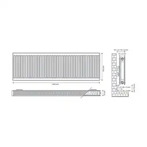 Flomasta White Type 21 Single Panel Radiator, (W)1400mm X (H)600mm - Image 6