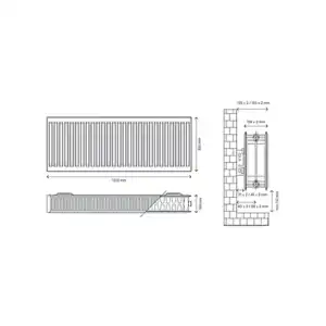 Flomasta White Type 22 Double Panel Radiator, (W)1200mm x (H)300mm - Image 5