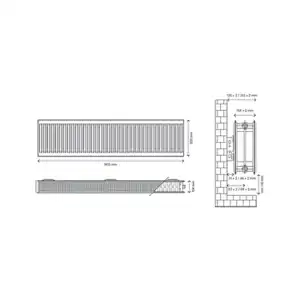 Flomasta White Type 22 Double Panel Radiator, (W)1400mm x (H)300mm - Image 6