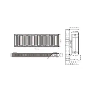 Flomasta White Type 22 Double Panel Radiator, (W)1400mm X (H)500mm - Image 6