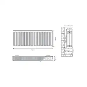 Flomasta White Type 22 Double Panel Radiator, (W)600mm X (H)700mm - Image 5