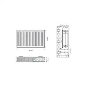 Flomasta White Type 22 Double Panel Radiator, (W)800mm x (H)600mm - Image 6