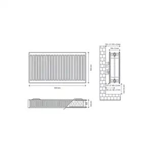 Flomasta White Type 22 Double Panel Radiator, (W)900mm X (H)600mm - Image 6