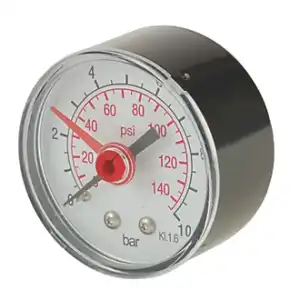 Flomasta Rear Connection Pressure Gauge 10 bar