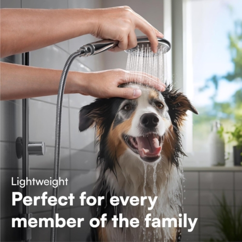 Adjustable Shower Head with High Pressure - Universal Handheld Showerhead with 5 Different Spray Modes - Powerful Chrome Replacement - for Low Water Pressure