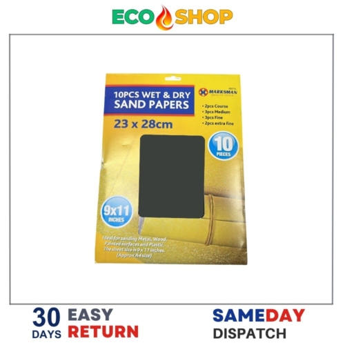 Marksman 10pcs Wet And Dry Sandpaper