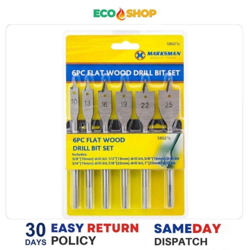 Marksman  6Pc Flat Wood Drill Bit Set