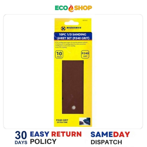145 10pc 1.3 sanding sheet set (P240 grit)
