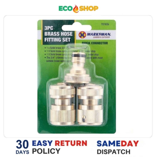 Marksman 3Pc Brass Hose Fitting Set