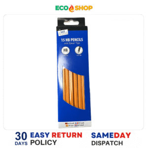 Set of 15 HB pencils with eraser tips