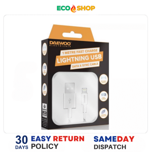 Daewoo 1M USB Charging & Sync Cable Compatible with 8-Pin Connector Devices