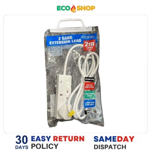 Elpine 2 Gang Extension Lead 2M