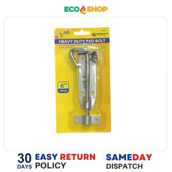 253 heavy duty pad bolt 6 inch