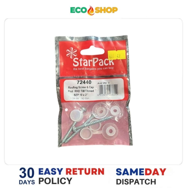 278 roofing screw and cap BZP 10x2 inch