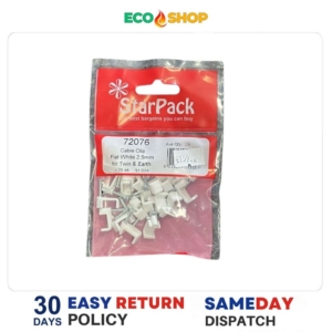 Starpack Cable Clip Flat White 2.5Mm For Twin & Earth