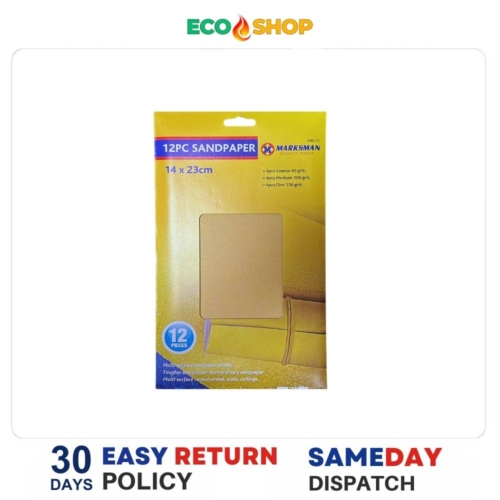 Marksman 12Pcs Sand Paper 14X23Cm