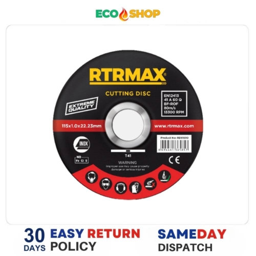 RTRMAX cutting dics 115 x 1.0 x 22.23mm
