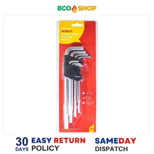 87 9pc extra long hex key set