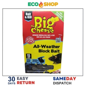The Big Cheese All-Weather Block Bait - 15x10g, Quick Acting Rat & Mouse Bait - Image 1