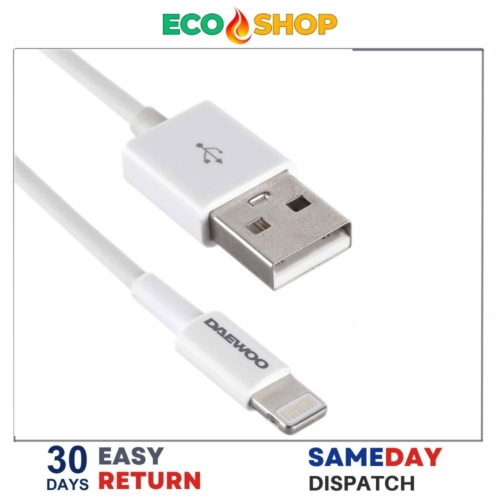 Daewoo 1M USB Charging & Sync Cable Compatible with 8-Pin Connector Devices - Image 2