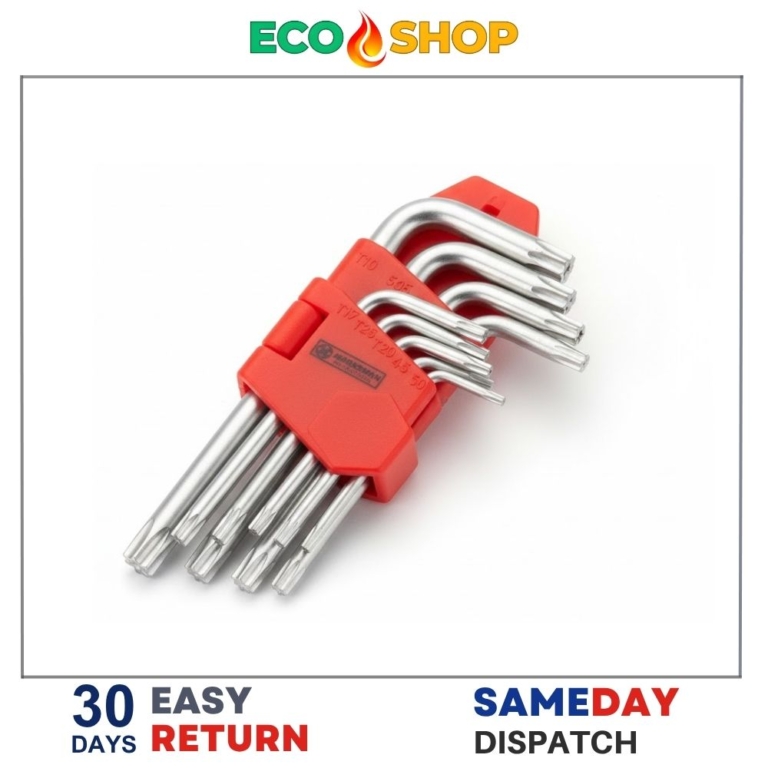Marksman 9-Piece Short Arm Torx Key Set (T10 - T50) | UK Trade