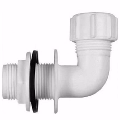 22mm White Solvent Weld Bent Overflow Tank Connector Fitting - Image 3