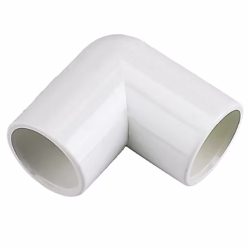 21.5mm White Solvent Weld 90 Degree Overflow Waste Pipe Bend Elbow Fitting - Image 1