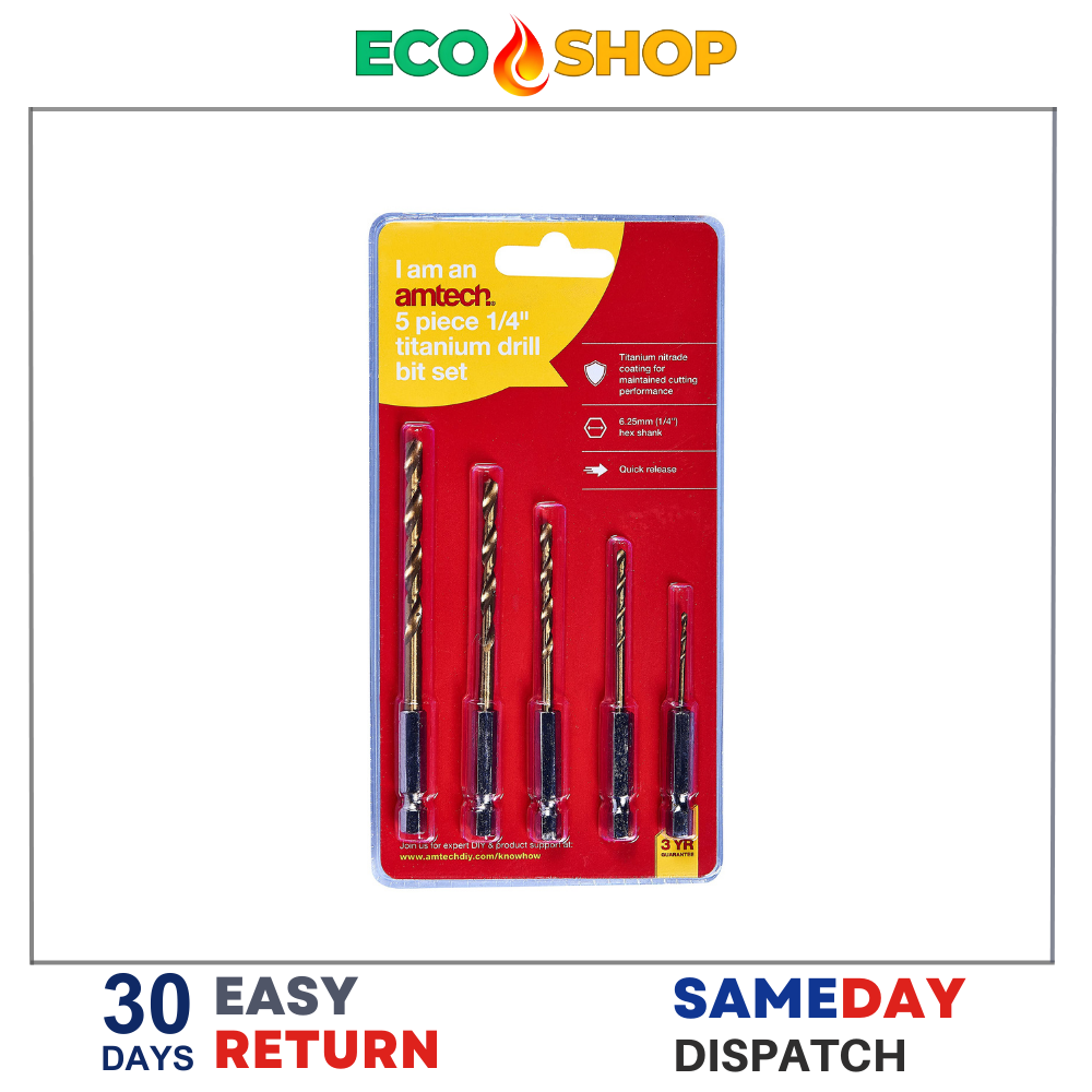 480 5pc 1-4inch hex HSS drill bit set