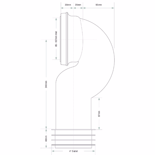 110mm (4 Inches) Swan Neck Toilet Pan Connector - Image 6
