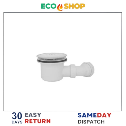 Shower Waste White / Chrome 90Mm