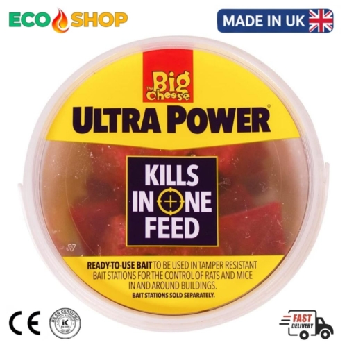 The Big Cheese Ultra Power Rodent Killer Bait Blocks 15 x 20g Rat Mouse Control Bucket - Image 3